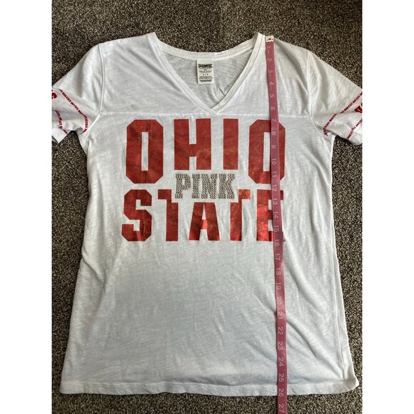 Victoria’s Secret PINK Ohio State Buckeyes V-Neck Tee Shirt Size Small - Picture 7 of 7